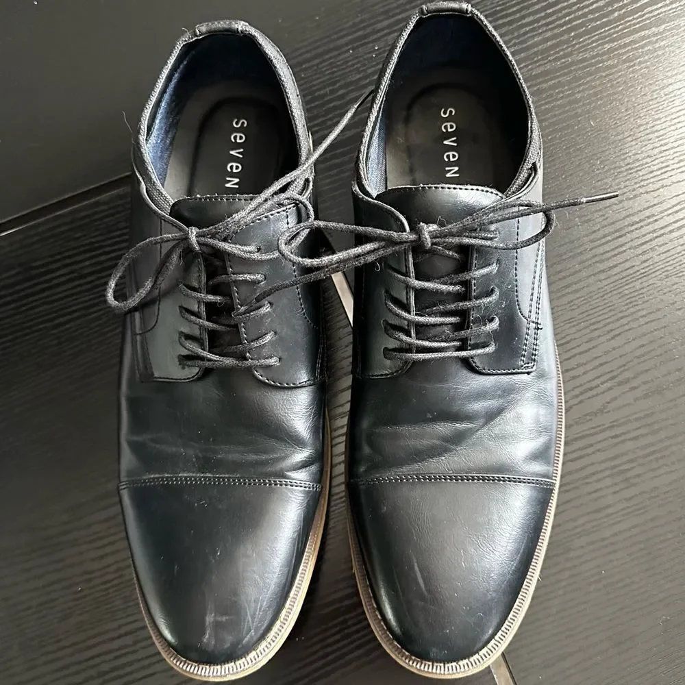Seven 91 Leather Cap Toe Dress Lace Up Loafer, 10.5